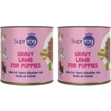 Trendexa Supreme Dog Mini Irk Yavru Köpekler Için Soslu ve Kuzulu Konserve Mama 200 gr (2 Paketi)