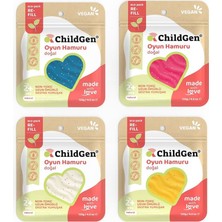 ChildGen Doğal Oyun Hamuru - 4lü Glitter Set 4X125 gr Vakumlu Kartuş Paket - (Ecopack-Refill)
