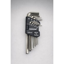 Edoni 10 Parça L Alyan Anahtar Takımı, Hex, Metrik 1.5–10 mm Boyutlu, Dayanıklı, Taşıma Aparatlı