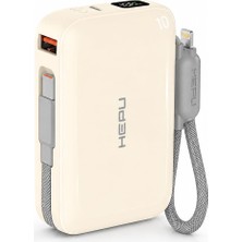 Hepu Armor Series HP-AP04Y 20.000 Mah Qualcomm Quick Charge 3.0 Dijital Ekranlı Hızlı Şarj - Bej