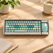 Marsilyan Yeşil Kablosuz Klavye ve Mouse Seti