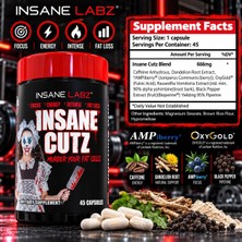 Insane Labz Insane Cutz Intense Cuts Burner Thermogenic Weight Loss Appetite Control 45 Caps