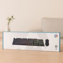 Marsilyan Kablolu Rgb Oyuncu Klavye ve Mouse Seti - Siyah