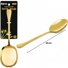 Marsilyan 25 cm Metal Servis Kaşığı Altın Renk