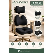 Viscomax 3’lü Ortopedik Minder Seti – Boyun, Sırt Bel ve Oturma Destekli Visco Minder