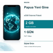 Bin1çeşit Papua Yeni Gine Esım Internet Paketi Günlük 2 GB 1 Gün - Fup 1 Mbps