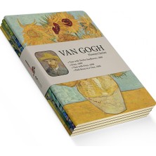 Retronote Van Gogh 4'lü Defter Seti 3, Flowers Series, Çizgisiz, 64 Sayfa, 14X21 cm