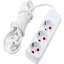 Piramit 3'lü Topraklı Grup Priz Uzatma Kablosu 220V 16A 3X1MM 2 Merte Kablo Uzunluğu