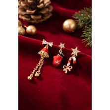 Christmas Koleksiyonu Zirkon Taşlı Yılbaşı Küpe 5886
