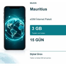Bin1çeşit Mauritius Esım Internet Paketi 3 GB 15 Gün