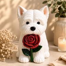 Kırmızı Güllü Sevimli Westie Biblosu