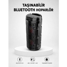 Epilons Bluetooth 5.0 Kablosuz Hoparlör Çift Sürücülü Yüksek Ses Kalitesi Kompakt Tasarım