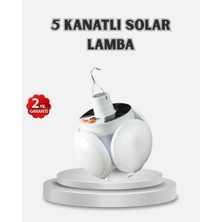 Lexroo Güneş Enerjili ve USB Şarjlı LED Kamp Lambası – 5 Farklı Işık Modlu, Askılı Tasarım