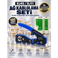 Yeni Nesil Pense + Ez RJ45 Delikli 100'LÜ Konnektör + Test Cihazı / Ethernet Internet 3 In 1 Bakım Seti