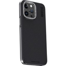 Çelik - Ticaret Joko Apple iPhone 15 Pro Max Uyumlu Kılıf Aramid 600D Kevlar Karbon Fiber Magsafe Kapak - Gri