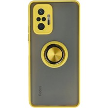 Çelik - Ticaret Xiaomi Redmi Note 10 Pro Uyumlu Kılıf Montreal Yüzüklü Silikon Kapak - Sarı