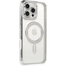 Çelik - Ticaret Apple iPhone 16 Pro Uyumlu Kılıf Joke Simli Magneticsafe Kılıf - Gümüş