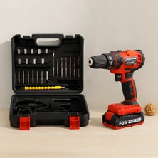 Çelik - Ticaret 24W Şarjlı Matkap Seti 1350 Rpm Çantalı (Kırmızı)