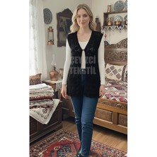 Çelik - Ticaret Özel Tasarım Istiridye Yelek, Çeyizlik Yelek, Siyah