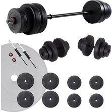 Bemy Ticaret 35 kg Halter Seti ve Dambıl Seti Ağırlık Fitness Seti