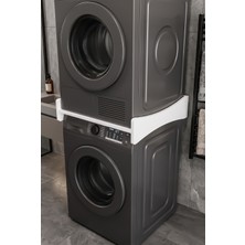 Çelik - Ticaret Çamaşır Makinesi Kurutma Makinesi Ara Bağlantı Tablası Üst Üste Koyma Rafı Standı 60X63,6 cm Üst Üste Koyma Kiti 263 Beyaz
