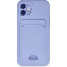 Çelik - Ticaret Apple iPhone 12 Uyumlu Kılıf Kelvin Kartvizitli Silikon - Lila