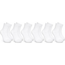 Çelik - Ticaret Çocuk Beyaz Çorap 6'lı Set Ince Dikişli Yumuşak Nefes Alabilen Okul Günlük Rahat Çorap 5-11 Yaş Seti