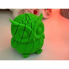 Çelik - Ticaret 3D Baskı Hareketli Baykuş Figürü - Eklemli Flexi Oyuncak - Yeşil