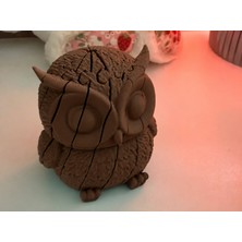 Çelik - Ticaret 3D Baskı Hareketli Baykuş Figürü - Eklemli Flexi Oyuncak - Kahverengi