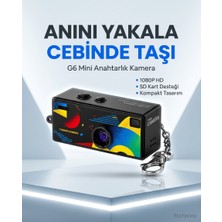 Çelik - Ticaret G6 Thumb Camera Mini Anahtarlık Kamera 1080P Hd Video Kayıtlı Retro Tasarım Taşınabilir Mini Dijital Kamera