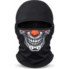 Çelik - Ticaret Unisex Şık Palyaço Desenli Balaklava Kışlık Tam Yüz Maske Termal Nefes Alan Esnek Kask Altı Boyunluk