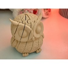 Çelik - Ticaret 3D Baskı Hareketli Baykuş Figürü - Eklemli Flexi Oyuncak - Bej