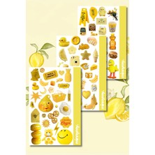 Minnymy 3lü Yellow Collection Vintage Sticker, Çıkartma, Ajanda, Günlük, Planlayıcı, Bullet Journal ,