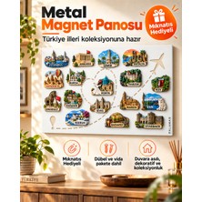 Palamar Metal Sazkışla 50X70 cm Magnet Panosu Dekoratif Duvar Panosu, Not ve Fotoğraf Asmak Için Pano, Magnet ve Mıktanıs Biriktirme Panosu Tablo