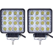 Bemy Ticaret Group (7301) 2 Adet 16 Ledli Off Road Sis Farı Çalışma Lambası 12 Volt ile Uyumlu