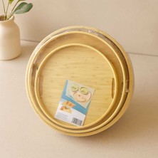 Bin1çeşit Bambu Ahşap Yuvarlak Tepsi