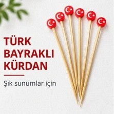 Clovers Türk Bayraklı Bambu Sunum Kürdanı 50 Adet