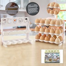 Bin1çeşit Buzdolabı Yumurta Organizeri 3 Katlı 30 Bölmeli