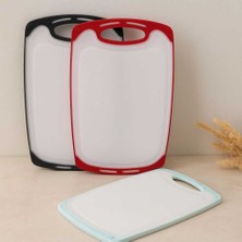 Bin1çeşit 40X24 cm Plastik Kesim Panosu - Kaymaz Silikon Kenarlı, 10 mm