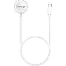 Linkage Lws9 Akıllı Saat Kablosuz Şarj Cihazı | 2.8W Manyetik Şarj Pedi, 1 Metre USB Type-C Kablo Beyaz