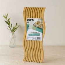 Bin1çeşit Bambu Servis Sunum Tahtası 17X39X1.5 cm (Çift Yüzlü Dalgalı/kanallı)