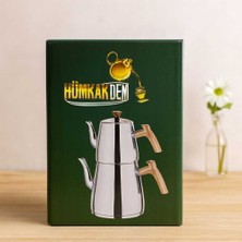 Bin1çeşit Çelik Çaydanlık Seti (1.1l Üst + 2l Alt) Kendinden Süzgeçli