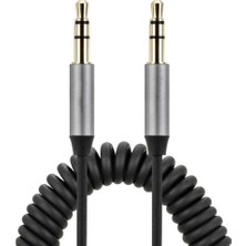 Griffin Spiral Araç Ses Aktarım Kablosu Aux Kablo 2/3MM-(5775) — Renk: Siyah
