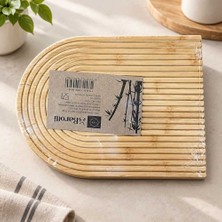 Bin1çeşit Bambu Oval Çizgili Sunumluk