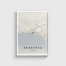 Domirus Dedeağaç (Alexandroupoli), Yunanistan Şehir Haritası Tablo Çerçeveli Poster Duvar Dekorasyonu