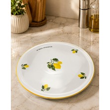 Evin Bizden Limon Desenli Pizza Tabağı Seramik Model 32 cm