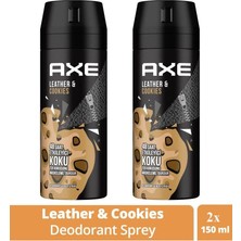 Marsilyan 2 Adet Axe Erkek Sprey Deodorant Leather & Cookies 48 Saat Etkileyeci Koku 150 ml