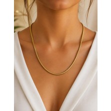 cm Jewelry Gold Çelik Yılan Zincir Kolye