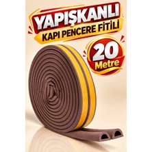 Metfix 20 Metre Yapışkanlı Kapı Pencere Fitili Kahve  Rengi Boşluk Kapatıcı Izolasyon Fitili Soğuk Geçirmez