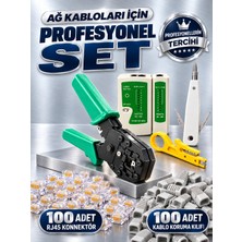 RJ11 RJ45 Ağ Kablolama Seti RJ45 Kablo Sıkma Pensesi, Krone Bıçağı, Kablo Test Cihazı , Soyma Aparatı, 100 Adet RJ45 Konnektör 100 Adet Koruma Koveri
